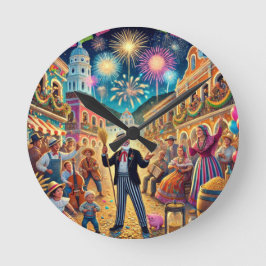 Reloj Redondo Mediano Celebración Año Nuevo El Año Viejo