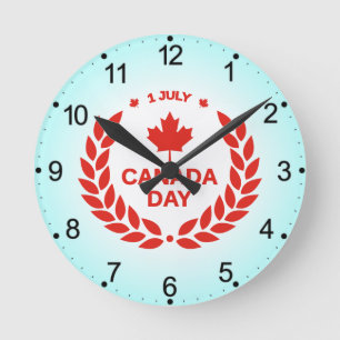 Reloj Redondo Mediano Celebración del Día de Canadá – Fiesta canadiense