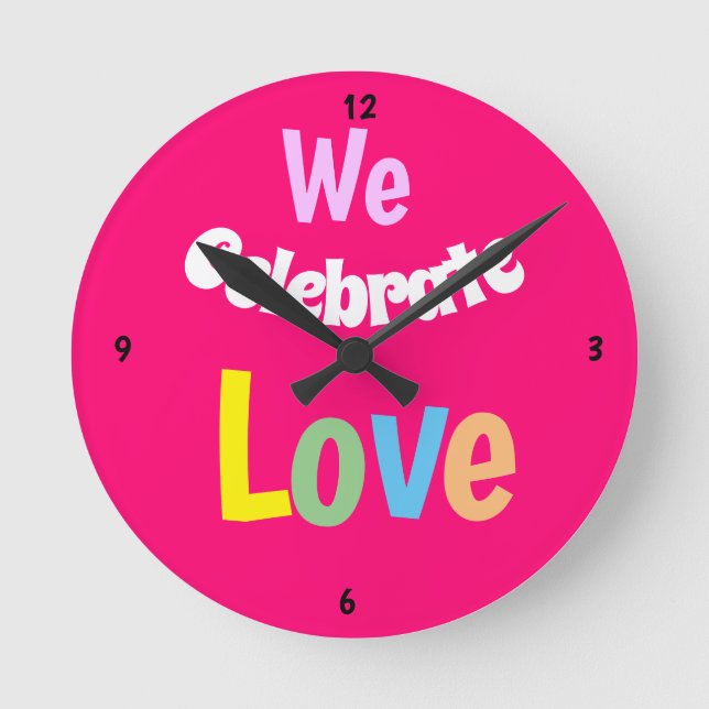 Reloj Redondo Mediano Celebramos el Rótulo de carpas de la mesa del vent (Anverso)