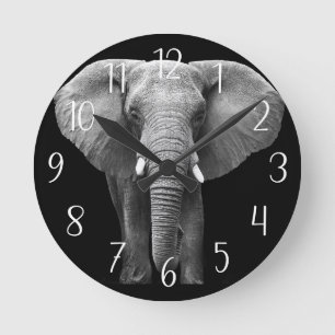 Reloj Redondo Mediano Celebrar el Día Mundial del Elefante: Diseño Majes