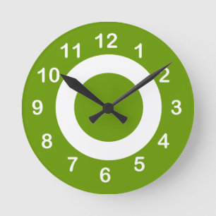 Reloj Redondo Mediano Celery Green and White Target-Circles