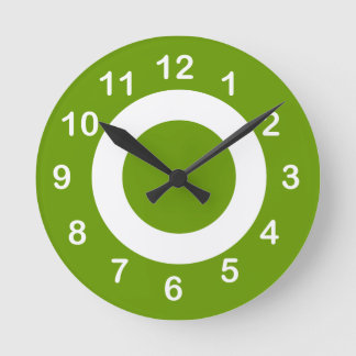 Reloj Redondo Mediano Celery Green and White Target-Circles