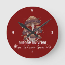 Reloj Redondo Mediano Celestial Mushroom Constellation Universe
