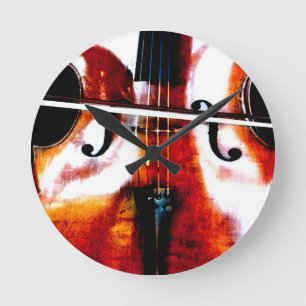 Reloj Redondo Mediano Cello Music is Life Beautiful Artistic