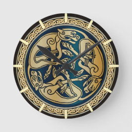 Reloj Redondo Mediano Celtic Wolf Knotwork Triad