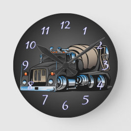Reloj Redondo Mediano Cemento Mixer Camión