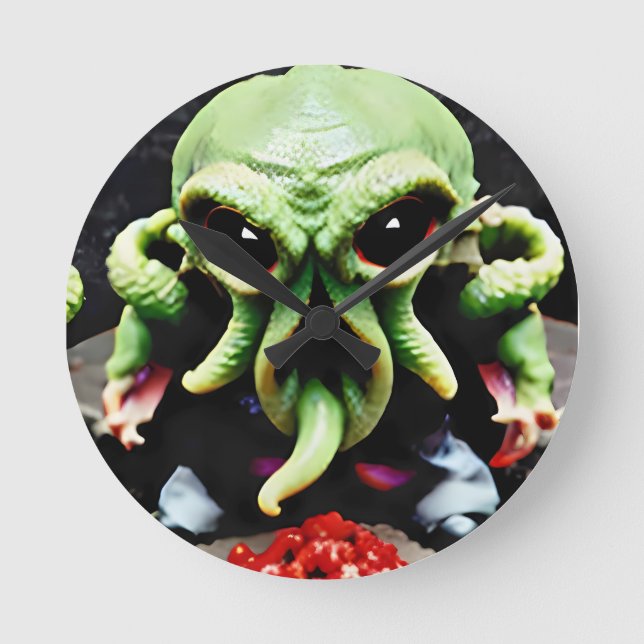 Reloj Redondo Mediano Cena con Cthulhu (Anverso)