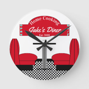 Reloj Redondo Mediano Cena doméstica Restaurante cocina Grill Man Cave