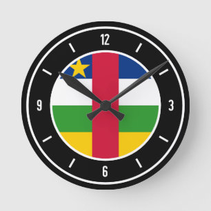 Reloj Redondo Mediano Central African Republic Flag Elegant