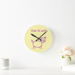 Reloj Redondo Mediano Cerdo
