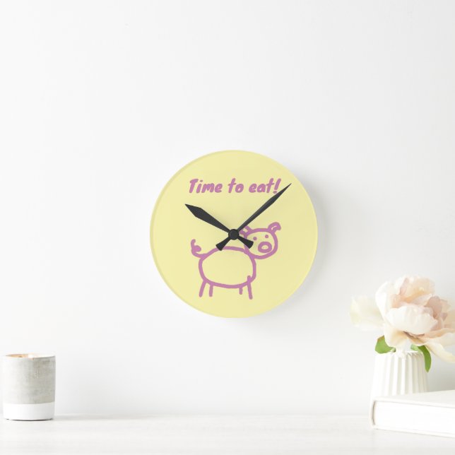 Reloj Redondo Mediano Cerdo (Hogar)