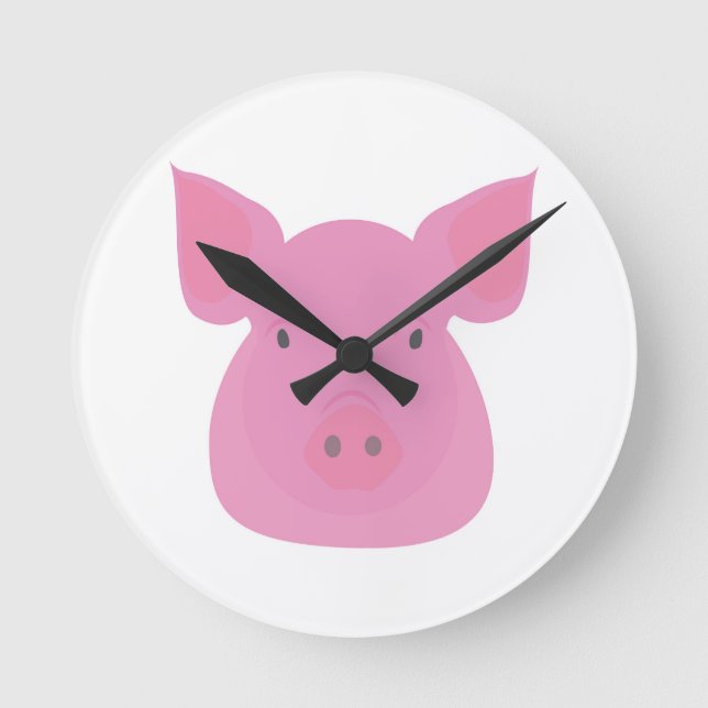 Reloj Redondo Mediano Cerdo (Anverso)