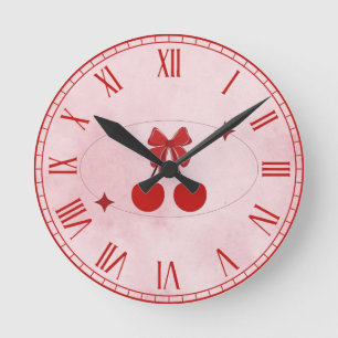 Reloj Redondo Mediano Cereza
