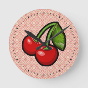 Reloj Redondo Mediano Cerezas en la flor