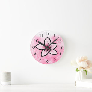 Reloj Redondo Mediano Cerezo en flor