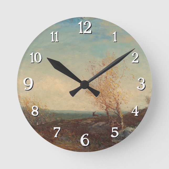 Reloj Redondo Mediano Cerf Dans La Forêt De Fontainebleau Félix Ziem (Anverso)