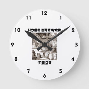 Reloj Redondo Mediano Cervecero Casero Dentro (Grabado en Madera del Sig