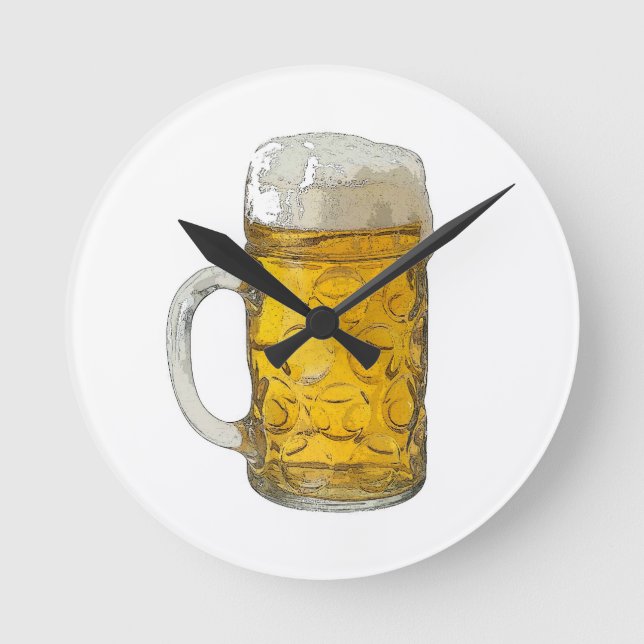 Reloj Redondo Mediano Cerveza (Anverso)