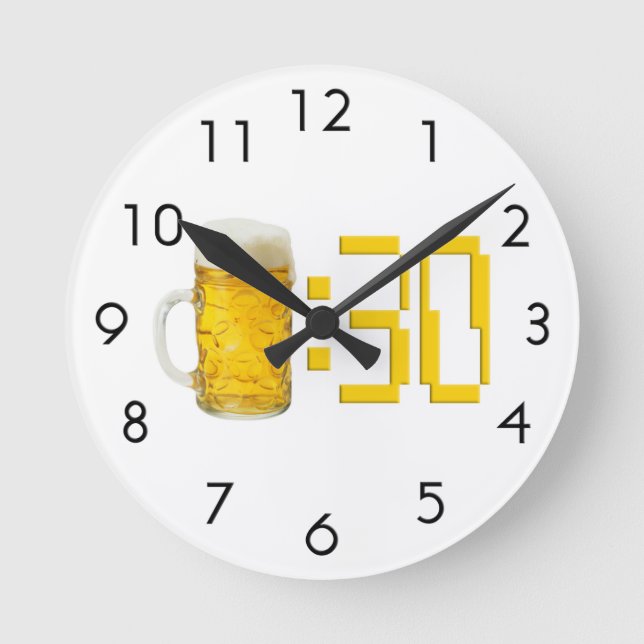 Reloj Redondo Mediano Cerveza:30 (Anverso)