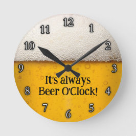 Reloj Redondo Mediano Cerveza burbujas cerca