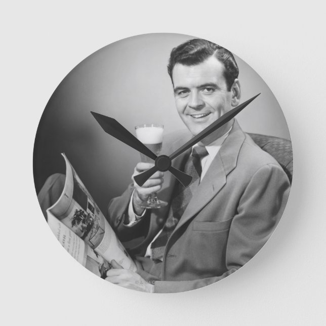 Reloj Redondo Mediano Cerveza fría helada (Anverso)