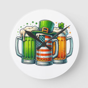 Reloj Redondo Mediano Cerveza irlandesa Irlanda Día de San Patricio Fies