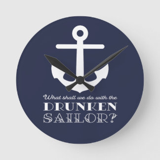 Reloj Redondo Mediano Chabola de mar borracha naval divertida del