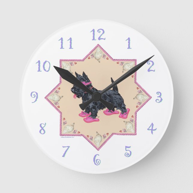 Reloj Redondo Mediano Chanclas rosadas (Anverso)