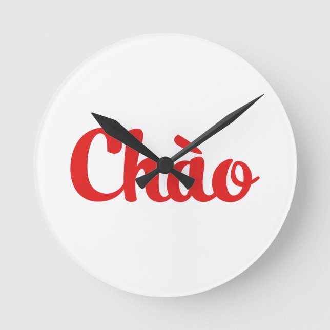 Reloj Redondo Mediano Chào / Hola ~ Vietnam / Vietnamita / Tiang Viene (Anverso)