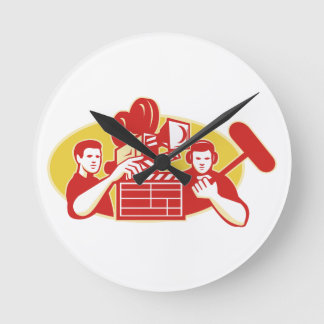 Reloj Redondo Mediano Chapaleta Soundman de la cámara de película del