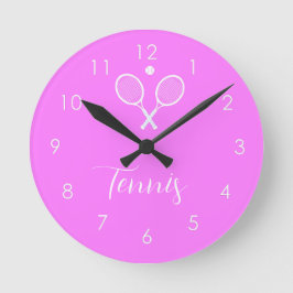 Reloj Redondo Mediano Chaquetas de tenis y rosa profundo de bola