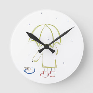 Reloj Redondo Mediano Charco del día lluvioso