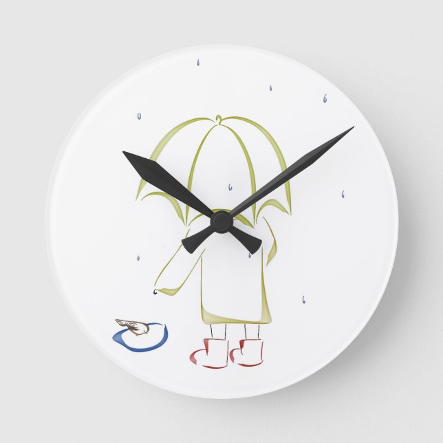 Reloj Redondo Mediano Charco del día lluvioso (Anverso)