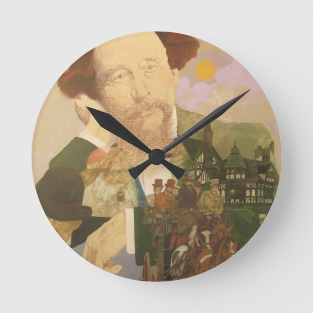 Reloj Redondo Mediano Charles Dickens, autor inglés (Anverso)