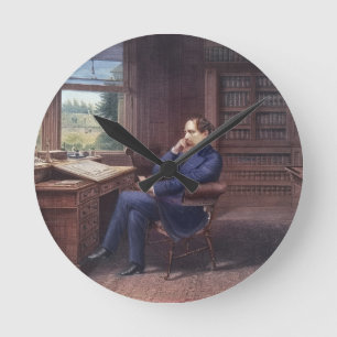 Reloj Redondo Mediano Charles Dickens en su estudio