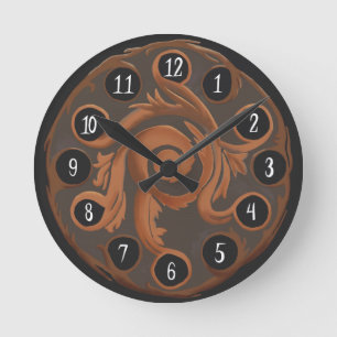 Reloj Redondo Mediano Charming Copper Clock