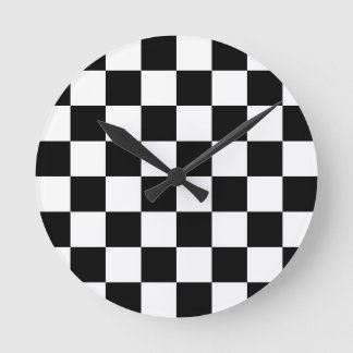 Reloj Redondo Mediano Checkered Flag Racing Chess Checkers Chessboard