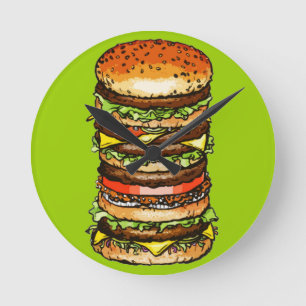 Reloj Redondo Mediano Cheeseburger grande