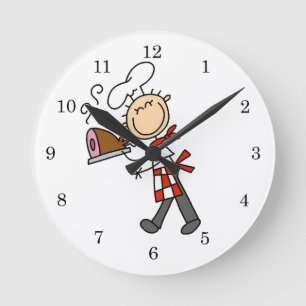 Reloj Redondo Mediano Chef Con Jamón Horneado