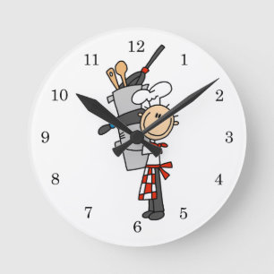 Reloj Redondo Mediano Chef Con Ollas y Sartenes