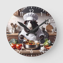 Reloj Redondo Mediano Chef de cerdo de Guinea