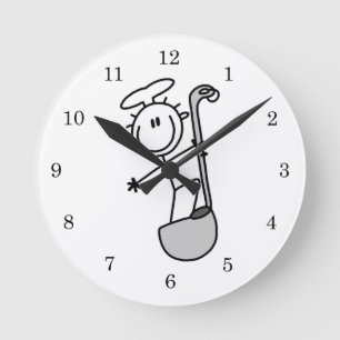 Reloj Redondo Mediano Chef de palitos con cucharón