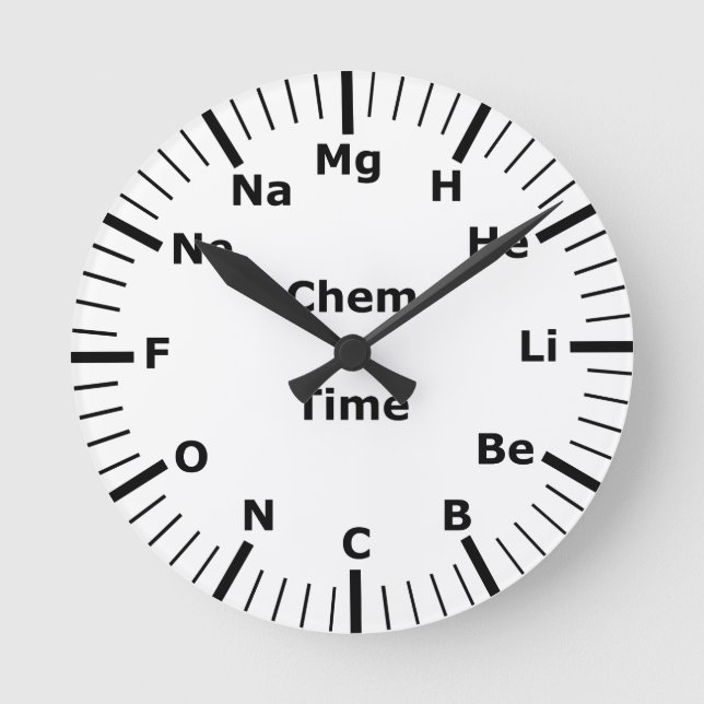 Reloj Redondo Mediano Chemistry Elements of Periodic Table (Anverso)