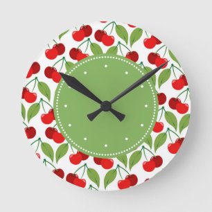 Reloj Redondo Mediano Cherries Retro
