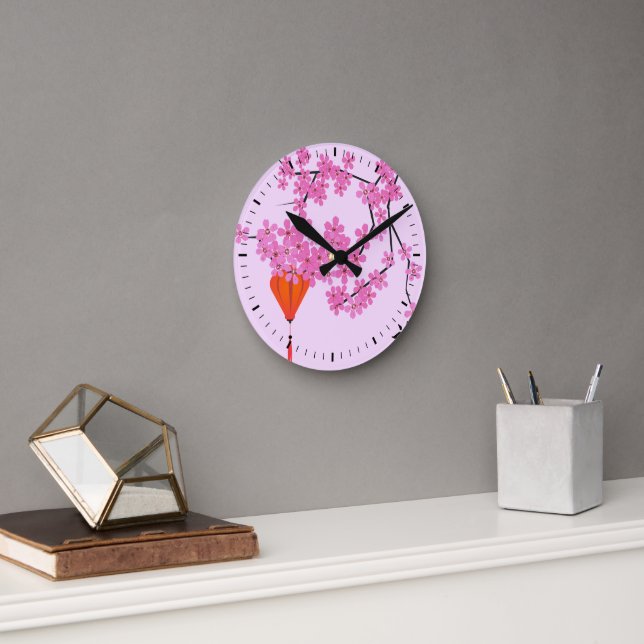 Reloj Redondo Mediano Cherry Blossom Acrylic Wall Clock (Oficina)