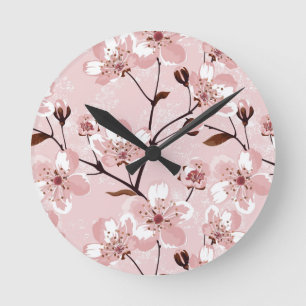 Reloj Redondo Mediano Cherry Blossom Flowers Pattern