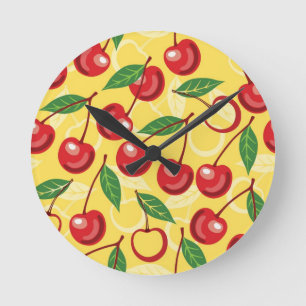 Reloj Redondo Mediano Cherry pattern