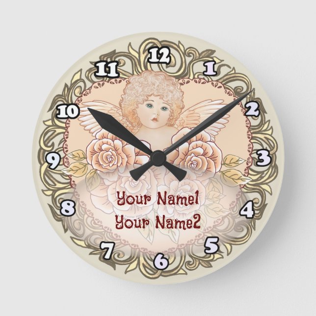 Reloj Redondo Mediano Cherub Angel Heart (Anverso)