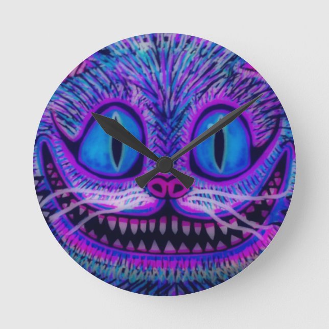 Reloj Redondo Mediano "CHESIRE CAT CLOCK" by CUSTOM CHAOS! (Anverso)