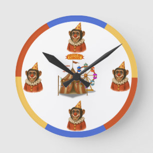 Reloj Redondo Mediano Chester el payaso chimpancé